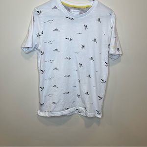 Denim & Flower White Patterned Short Sleeve T Shirt